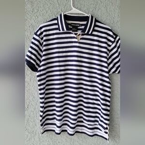 Pierre Cardin Women's Striped Polo Shirt - Blue and White